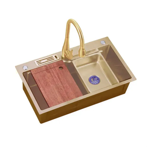 Golden Color Stainless Steel Luxury Handmade Kitchen Sink