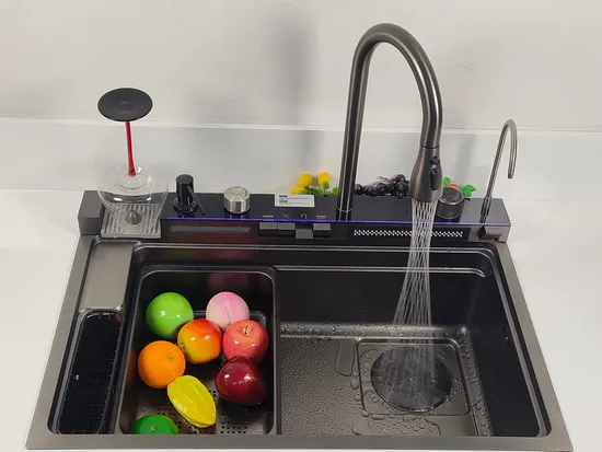 2024 New Design Stainless Steel Kitchen Sink with Whale Faucet