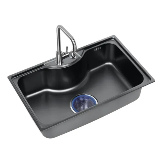 One Bowl Rectangle Nano Black Stainless Steel Kitchen Sink