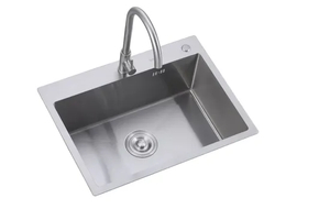 Hot Sale Hand Made Stainless Steel 201 304 Kitchen Sink Single Basin