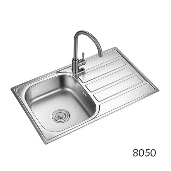 Quality 201 304 Stainless Steel One Bowl Kitchen Sink with Board