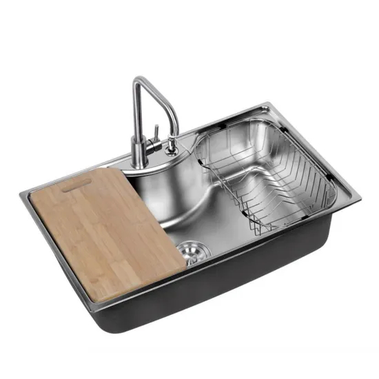 Hot Selling 201 304 Stainless Steel Pressing Kitchen Sink with Cutting Board