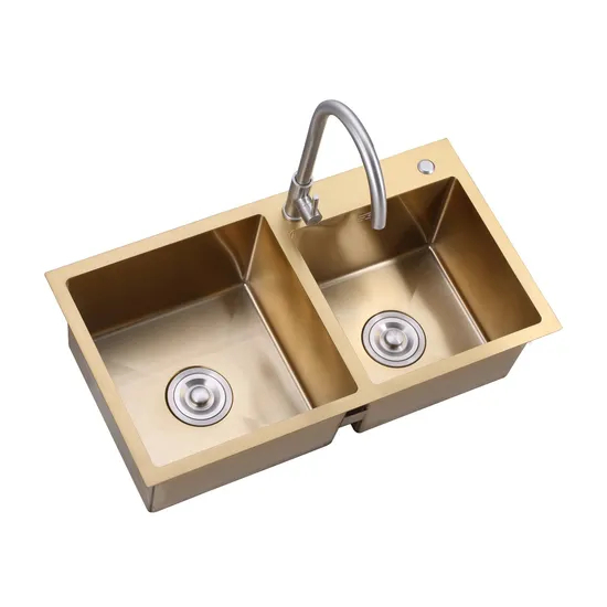 201 304 Golden Stainless Steel Handmade Kitchen Sink