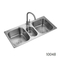New Design 201 Stainless Steel Three Bowl Undermount Pressing Kitchen Sink with Drain Board