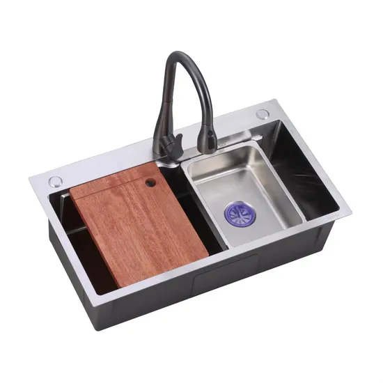 Hot Sale Square Double Bowl Stainless Steel Kitchen Sink with Cutting Board